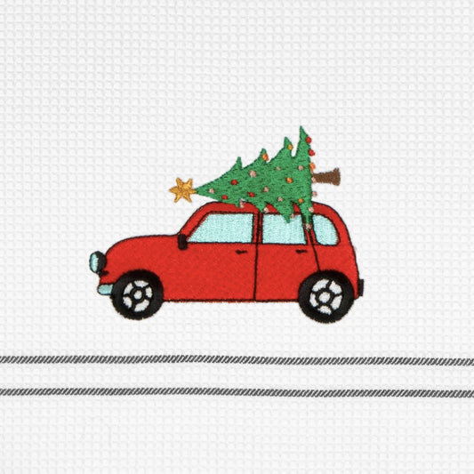 Geschirrtuch Auto mit Christbaum