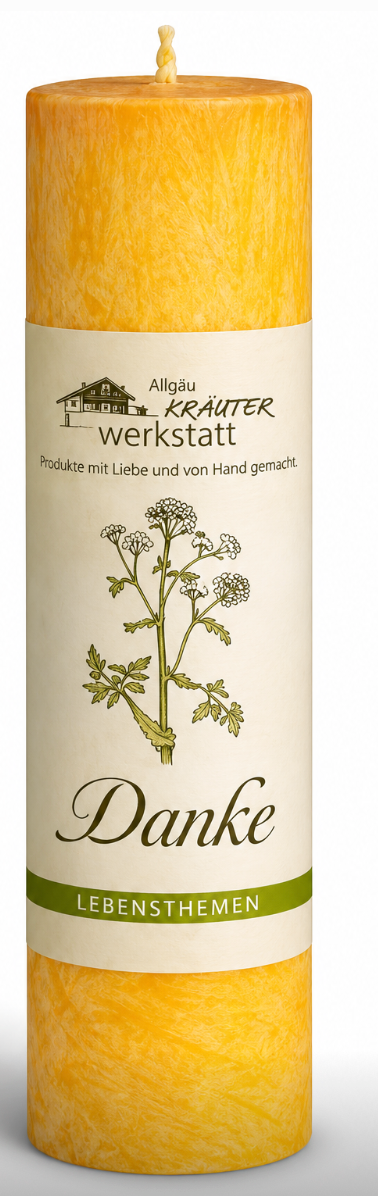 Danke Kerze – Heilkräuterkerze von der Allgäu Kräuterwerkstatt