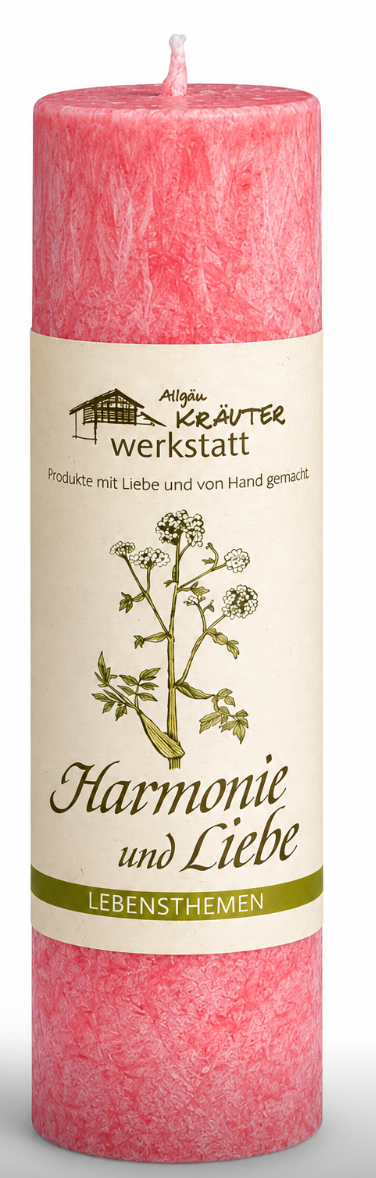 Harmonie und Liebe Kerze – Heilkräuterkerze von Allgäu Kräuterwerkstatt