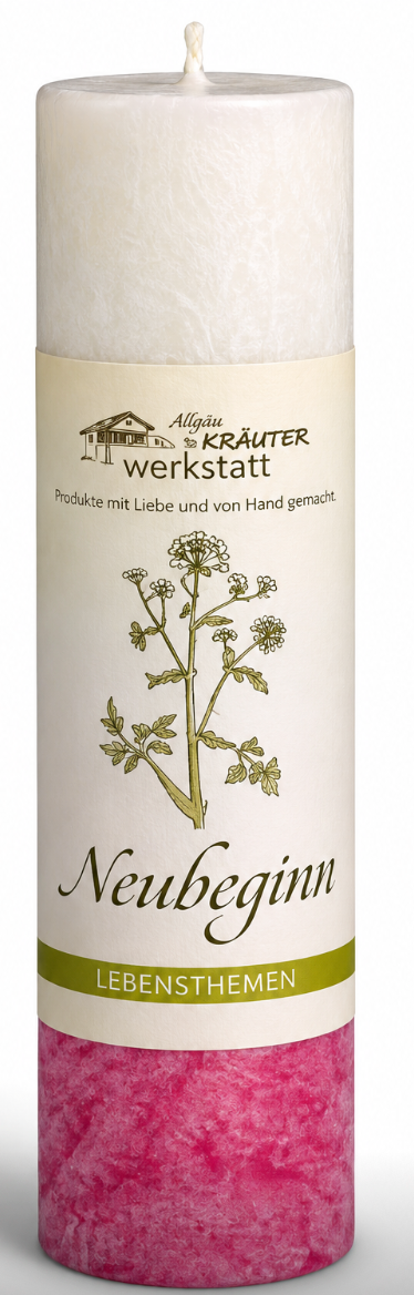 Neubeginn Kerze – Heilkräuterkerze von der Allgäu Kräuterwerkstatt