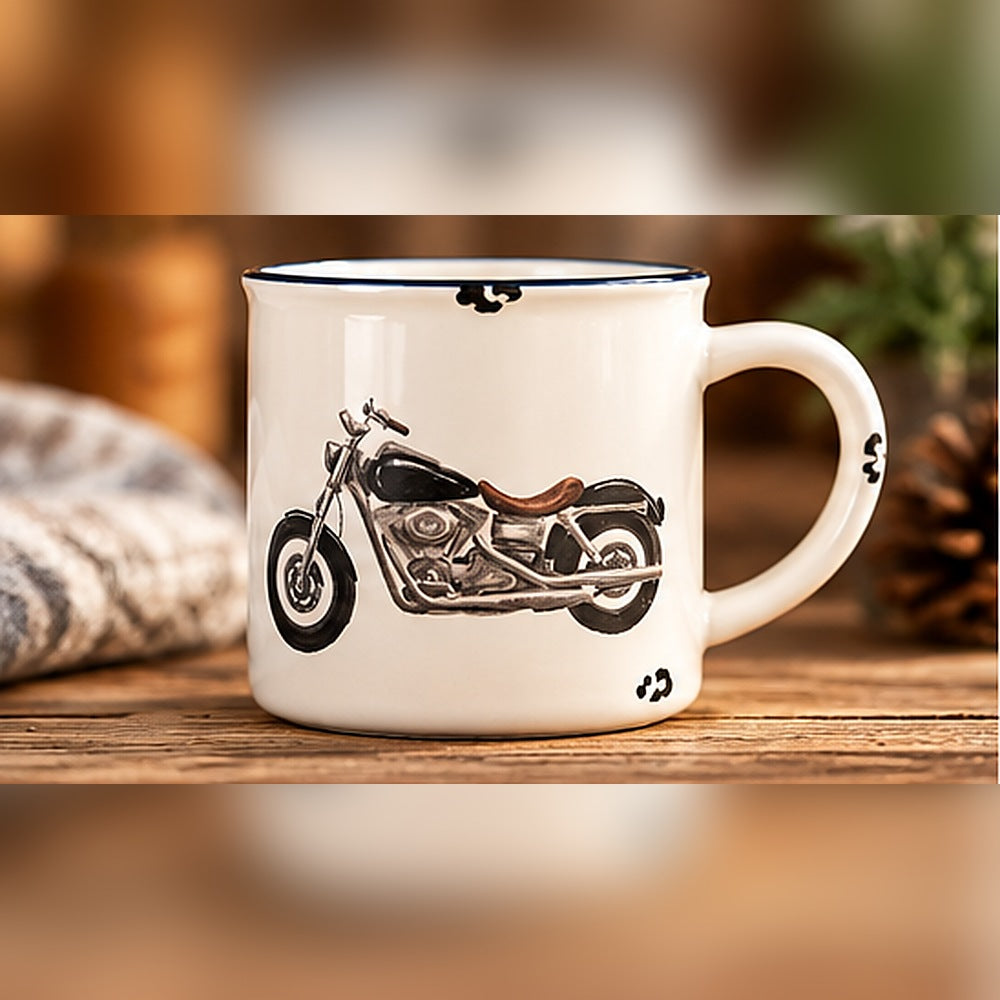 Becher Motorrad, Seitenansicht