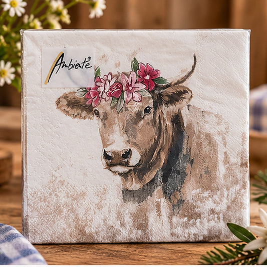Servietten Blumenkuh, 20 Stück